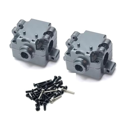 Para WLtoys 284131 K969 K979 K989 K999 P929 P939 1/28 2 Piezas Caja De Cambios Metal Con Tornillos Repuestos Para Coche RC Piezas Maquetas RC(Dark Grey)