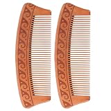 NUOBESTY 2 Stück Antistatische Haarkämme aus Naturholz Kleiner Holzhaarkamm mit Kopfhautmassage 16cm für Damen und Herren Haarstyling und Entwirren