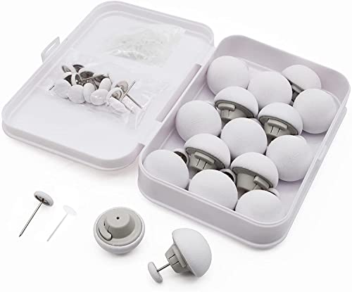 MQUPIN 16 Clips de fijación para edredón, Clip Redondo de Seta con botón, Clip de fijación para colchas, Funda de edredón con Caja (Blanco)