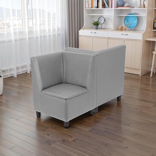 Image of FDP Kid Comfort Collective Modular Corner Armless Armless Chairs, 2-Pack - Gray