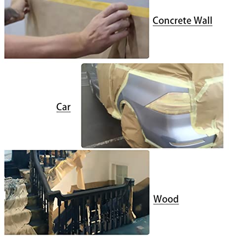 Xianshengle Masking Paper, Paint Masking Paper With Adhesive,12 Inch X 50 Feet Painters Paper Roll, Tape And Drape Painters Paper, For Auto Body Masking, Wall Covering And Paint Masking (4Rolls) #TOP5