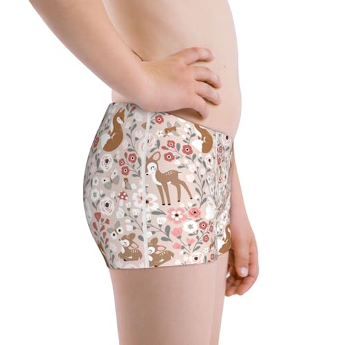 Boys' Cotton Boxer Brief Soft Underwear-Autumn Floral Deer2
