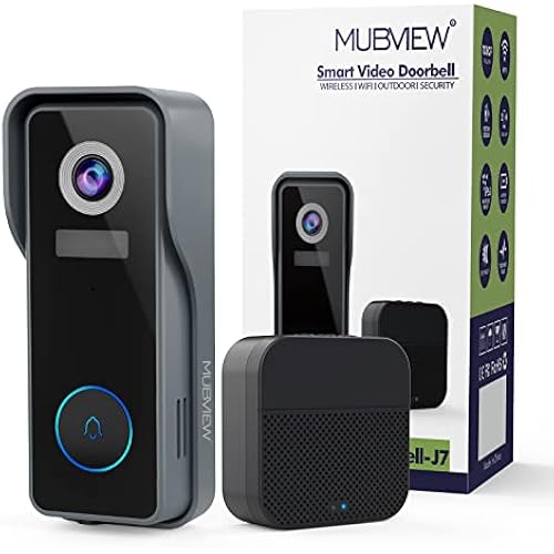 MUBVIEW Wireless Doorbell Camera with Chime 2K HD, WiFi Video Doorbell Camera with Voice Changer, Motion Detector, Anti-Theft Device, Night Vision, 2-Way Audio, SD/Cloud Storage, No Subscription