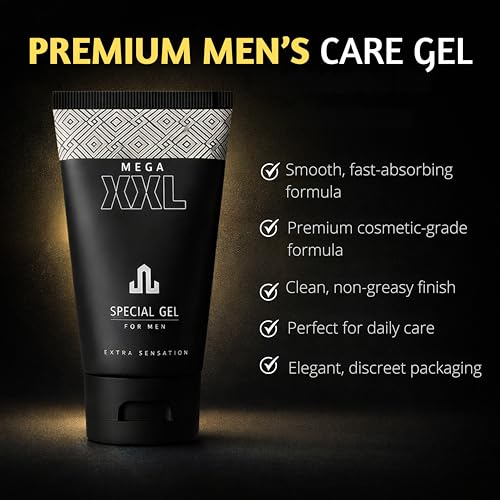 MEGA XXL Penis Gel 50 ml – Massagegel für Männer – Penisvergrößerung & Penis Verlängerung Routine – für mehr Umfang & ein größeres Gefühl – tägliche Anwendung