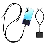 TIESOME Paquete de 2 Cordones universales para teléfono cordón Cruzado con Correa de Nailon Ajustable para el Cuello Compatible con la mayoría de teléfonos Inteligentes con 2 calcomanías traseras