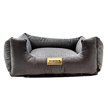 Luppet Cama Luxo Para Cachorro Médio Grande Porte Acima De 13Kg Grafite Liso Gg
