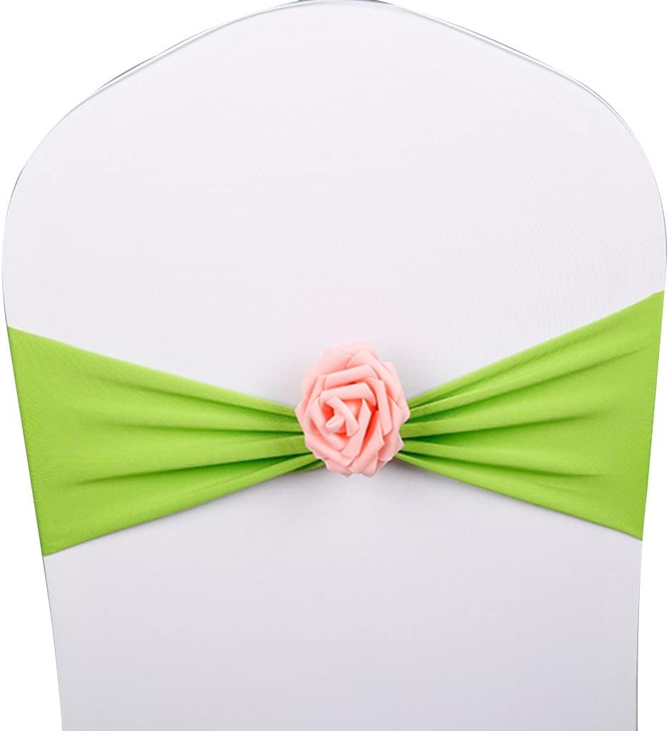 Chair Sashes for Party 10-50Pcs Elegant Art Simulation Roses Chair Ties Wedding Celebration Elastic Chair Back Decoration Easy to Install (Color : A Size :30) (C*30)
