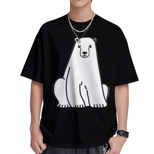 T-shirt imprimé ours polaire en coton respirant tailles S à XL pour homme