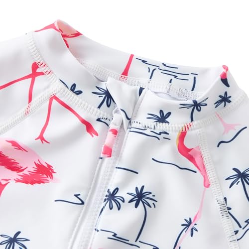 Image of UMELOK Baby Girls One Piece Swimsuit Infant Bathing Suit Long Sleeve Rash Guard Swimwear with UPF 50+ Sun Protection