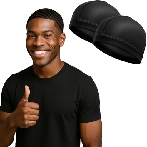 Super Elastic Wave Cap, Silky Compression Stocking Cap for 360 540 720 Wave Training, Designed for Big Heads