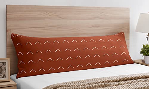 Image of Sweet Jojo Designs Boho Arrow Body Pillow Case Cover (Pillow Not Included)- Ivory Burnt Orange Rust Off White Farmhouse Southwest Shabby Chic Designer Tribal Chevron Bohemian Diamond Tuft Collection