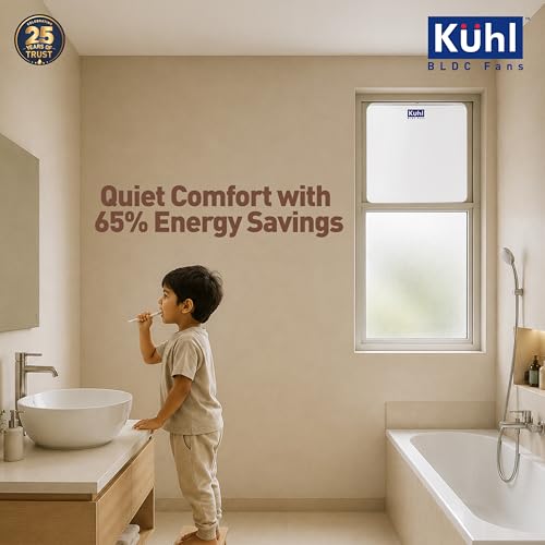 Image of KUHL Ventis 6 inch BLDC Ventilation /Exhaust Fan | 4W | 150mm Sweep | 2000 RPM | 245 CMH Air Delivery | High Air Flow & Low Noise | Ideal for Kitchen, Bathroom & Office | 5 Year Warranty | White