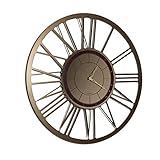 orologio design polso Arriva montato ma senza pile Arti & Mestieri Big Lux - Orologio da Parete di Grandi Dimensioni di Design 100% Made in Italy - in Ferro, Diametro 90 cm - Bronzo