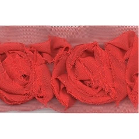 Minerva 60mm Burgundy Chiffon Flower Trim Cover