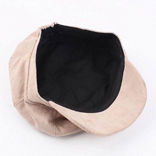 Hemlock Berets Hats, Women Girl Vintage Octagonal Hat Painter's Hat Cap Pile Cap Berets Flat Cap (Pink)