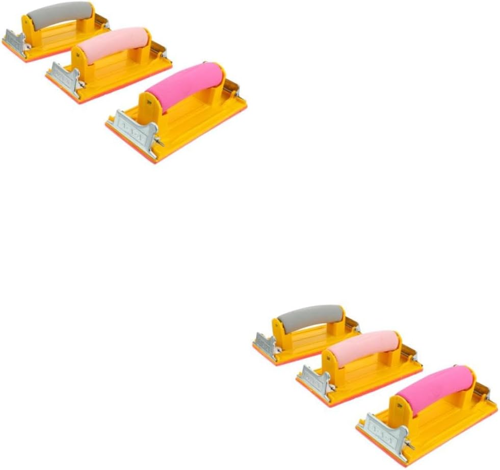 balacoo 6pcs Sandpaper Holder Tool Sponge Handle for Drywall Sanding Lightweight Ergonomic Design Sandpaper Polishing Rack for Hand Sander and Projects