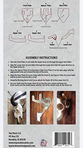 Top Rack European Skull Mount Hanger (Moose/Bison: Mammoth) European Moose,Bison Or Longhorn/Steer Mount, Trophy Skull Mount, Wall Hanger Kit #TOP3
