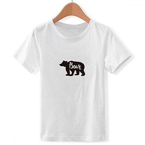 T-shirt pour les garçons motif animal ours blanc et noir