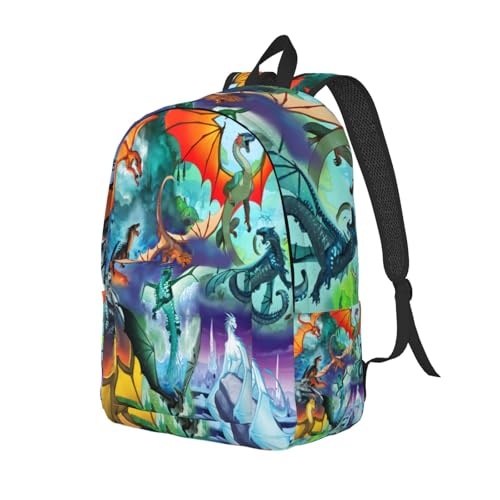 Light Daily Canvas Backpacks，Unisex Primary Wings Anime Fire Backpack Gifts，Adjustable，Casual Work Elementary Laptop Daypacks Bookbag