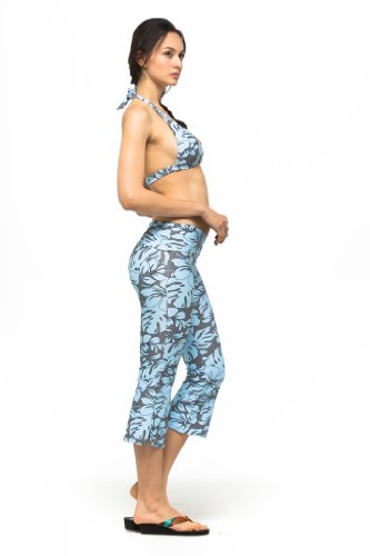 Private Island Women UPF50+ Capri Bootcut Leggings Rash Guard Pants Beach Swimsuit Bathing Swim Bottom (YCP)3