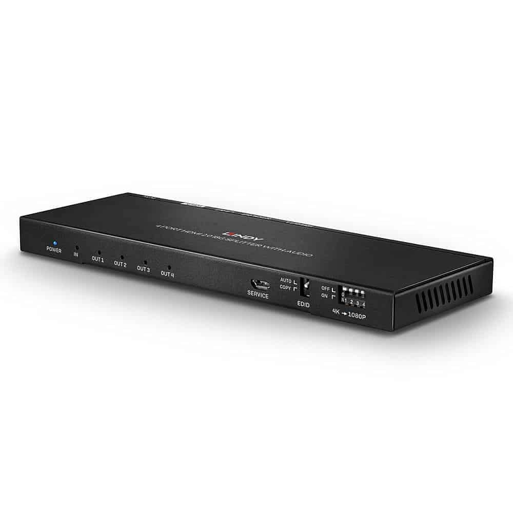 Lindy Splitter HDMI 2.0 18G con Audio, 4 Porte