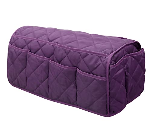 Armchair Caddy for Recliner Sofa Remote Control Holder Organizer for Recliners Purple Sofa Armrest Cover with 14 Pockets for Armchair Organizer