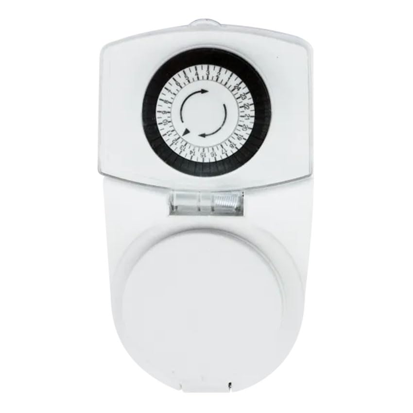 Enchufe con temporizador 24horas blanco, mecánico, exterior, 16A 250V~ 2P+E