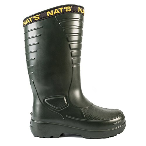 NAT'S 1540, Men's Ultra Light EVA Waterproof Summer Rain Boots, Green, Size 122