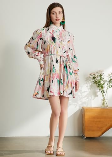 Image of Ruffle Sleeve Tunic Midi Dress Flowy Shift Sundress Sweet Babydoll Button Down Swing Skirt