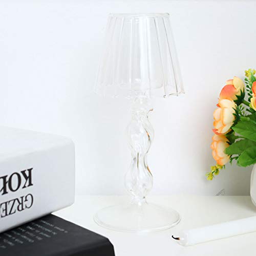 Besportble R10024T28BCH8E00NH Home Decor Glass Tea Light Candle Holder Desk Lamp Shaped Candle Holder Table Centerpiece Decor For Wedding Valentines Day New Year Dining Room Decor Wedding Decor thumb #7