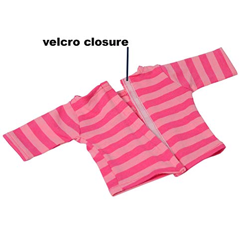 THE NEW YORK DOLL COLLECTION Muñecas Set de 10 Sólido De Colores A Rayas Largo Manga Camisetas Atuendo para Moda Niña Muñecas - Encaja 18 Pulgadas / 46 cm Muñecas - Muñeca Ropa - Muñeca Accesorios