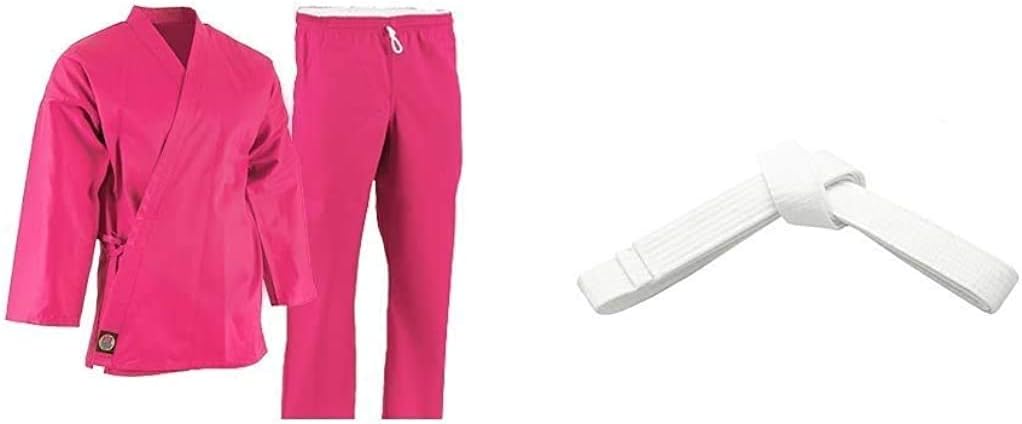 Pro Force 6 oz. Karate Uniform (Elastic Drawstring) - 55/45 Blend - Pink (0)