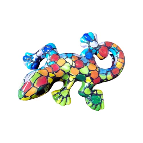 Lagartija DE CERÁMICA Artesanal 16 X 14 CM DE Colores GAUDÍ. Pintado a Mano por un Artesano de España. Calidad. para Hacer un Buen Regalo. De Biosa