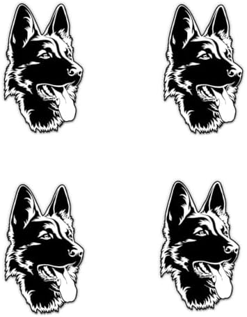 Pack of 4-3 Inch Stickers - German Shepherd Black Contour - Vinyl Sticker - for Car Laptop Water Bottle Phone - Waterproof Decal - Sticker Graphic Decal image 2