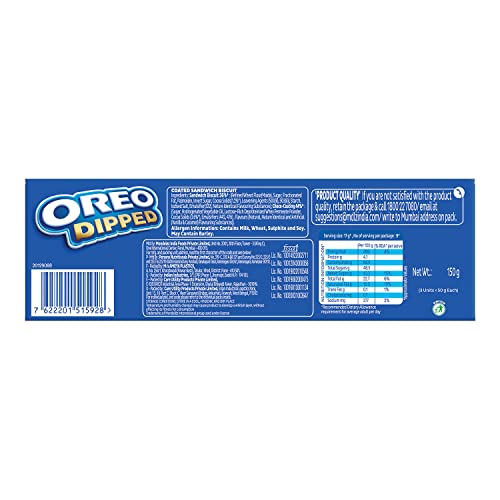 Image of Cadbury Oreo Dipped Chocolate Cookie, 150G (Pack of 4)