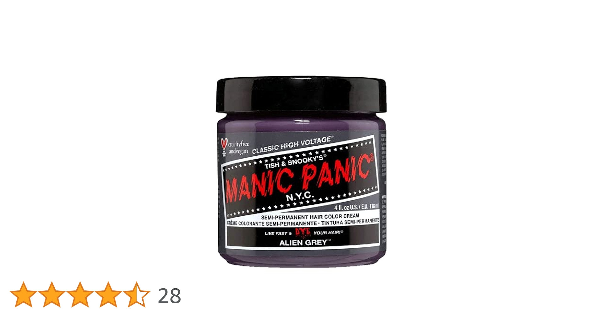 マニックパニック カラークリーム エイリアングレー 118ml 5点セット マニックパニック カラークリーム エイリアングレー 118ml 5点