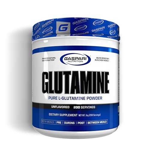 Gaspari Nutrition, Glutamine, Pure L-Glutamine Powder, Perfect Pre Workout, Post Workout and Recovery, Micronized Glutamine Powder (200 Servings, Unflavored)