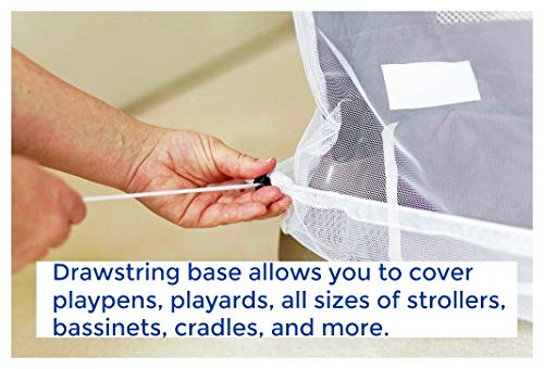 Baby Playpen Mosquito Net With Zippers, Premium Quality By Tedderfield, For Pack ‘N Play Playpens, Strollers, Easy Zip Access To Baby, Drawstring Base, Ideal Portable Bug Netting #TOP3
