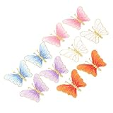 SHINEOFI 20 Piezas apliques de pegatinas de bordado de planchado para vaqueros ropa bricolaje de reparación de bricolaje Seda artificial Colorful