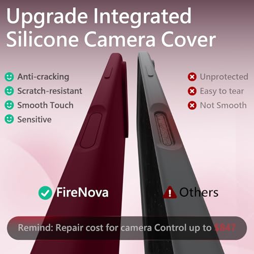 Image of FireNova Magnetic for iPhone Air Case, Compatible with MagSafe, [Integrated Silicone Camera Control Button] [Camera Protection] Microfiber Lining Phone Case for iPhone 17 Air, 6.5 inch, Plum
