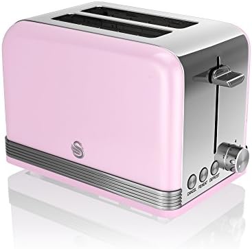 Swan 2 Slice Retro Toaster, Green, Defrost, Cancel and Reheat Functions, Slide Out Crumb Tray, ST19010GN