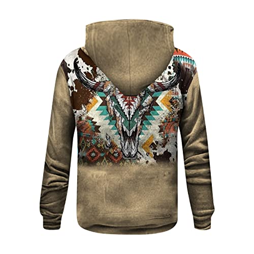 Funny T Shirts For Men, Swim Spring Casual Sweatshirt Men Long Sleeve Aztec Polyester Comfy Sweatshirt Hoody Drawstring Relaxed Fit Undershirt Men Khaki #TOP3