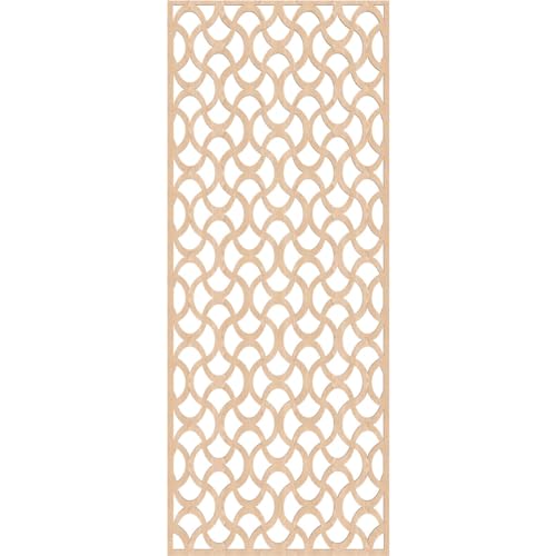 Image of 33 3 /8 inchW x 84 3 /8 inchH x 3 /8 inchT Resort Decorative Fretwork Wood Wall Panels, Red Oak