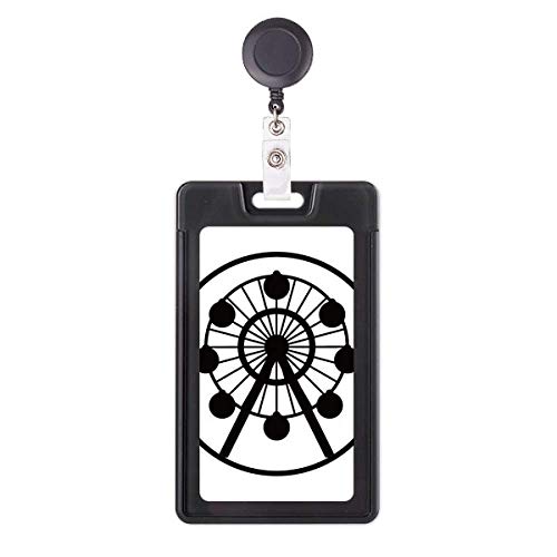 Porte-badge rétractable au design silhouette de grande roue noir esthétique
