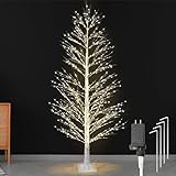 Lituplife 6FT Enchanting Birch Tree with 1300 LED Lights, Twinkle Light White Christmas Tree with Timer IP44 Waterproof for Indoor Outdoor Festival Wedding Party Christmas Decorations