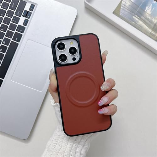 Coque magnétique iPhone 14 Pro marron givré au design élégant et antichoc