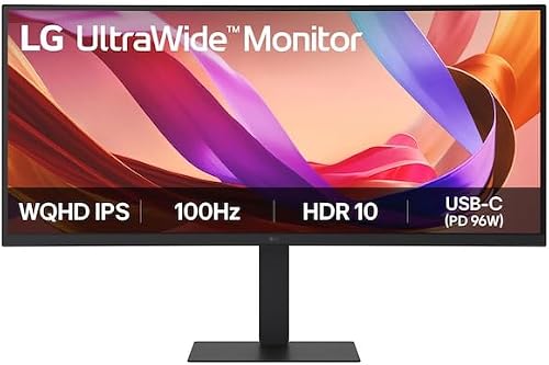 LG UltraWide 34U650A-B Ultra Wide 34 inch PC Screen - IPS Panel QHD (3440 x 1440), 5ms GtG 100Hz, HDR 10, DCI-P3 99% (CIE1931), PBP, PIP, HDMI, Display Port 1.4 - 1