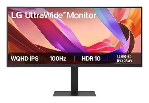 LG UltraWide 34U650A-B 34 inch Ultra Large PC Monitor – IPS-paneel QHD-resolutie (3440 x 1440), 5ms GTG 100Hz, HDR 10, DCI-P3 99% (CIE1931), PBP, PIP, HDMI, Display Port 1.4