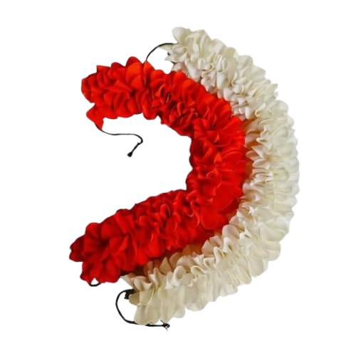 White & Orange Flower Hair Veni for Women & Girls | Bharatanatyam, Kuchipudi Dance & Wedding.