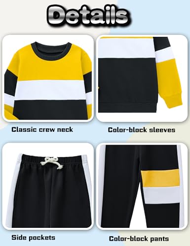 Image of mkodopy Boys Clothes Hoodie Sweatsuits Tops and Pants Boys Fall Winter Outfits Boy Clothing Set